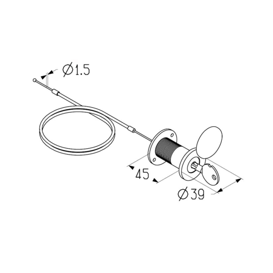 Комплект механизма разблокировки ALUTECH RM0104-4500
