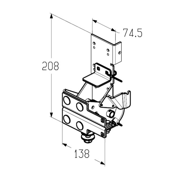 Кронштейн роликовый нижний левый ALUTECH RBI-40.120L